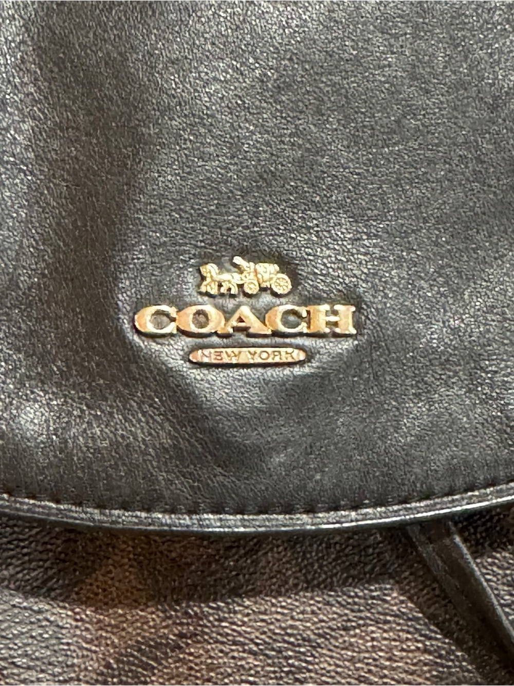 Coach Elle backpack featuring a signature canvas print and smooth leather trim. - Picture 6 of 11